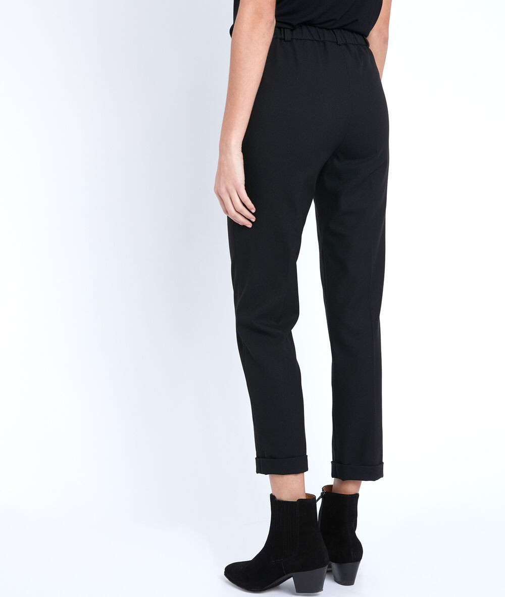 Pantalon cigarette piqué noir felix noir.