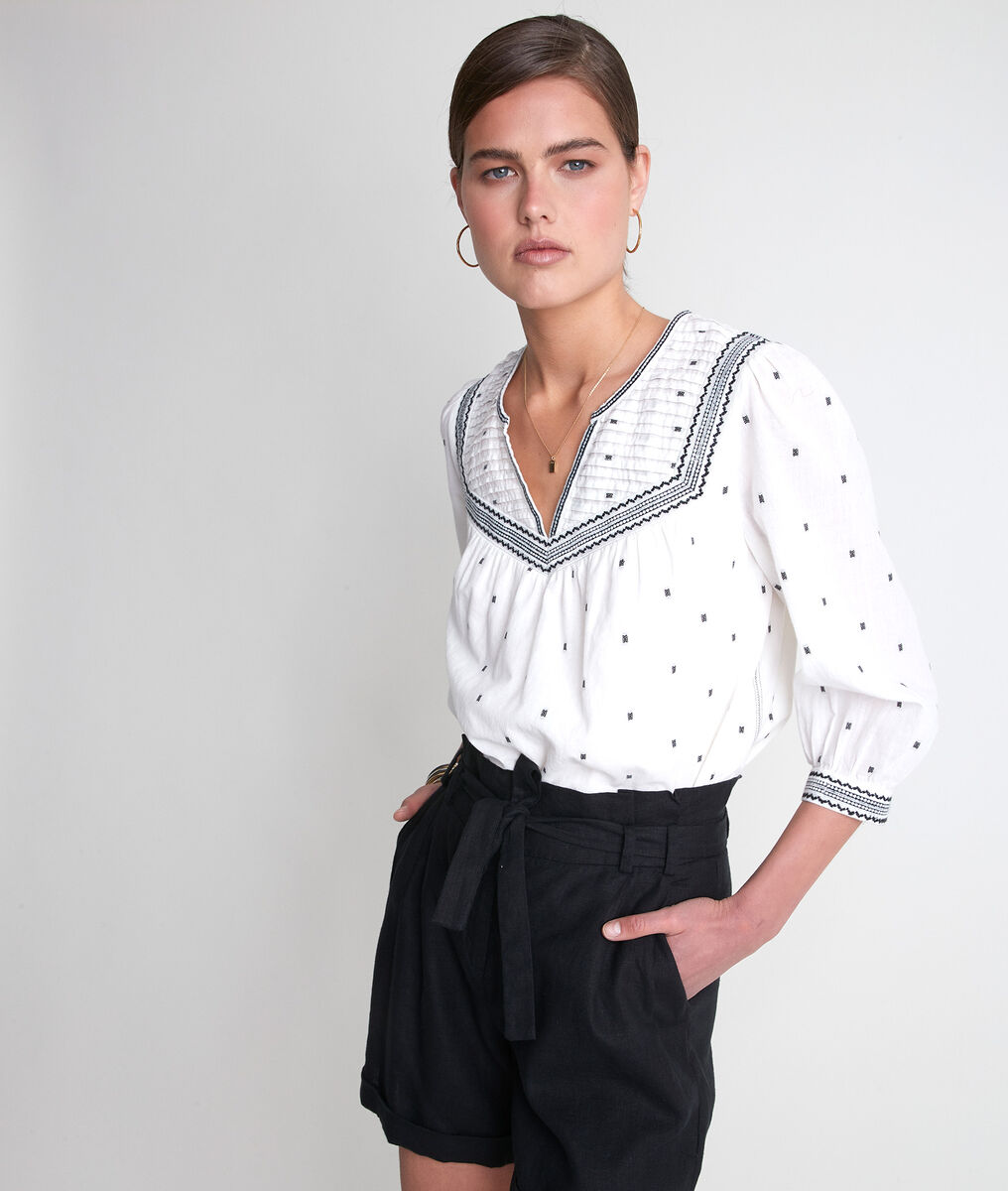 Blouse écrue brodée Talissa | 1-2-3 Blouse écrue brodée Talissa PhotoZ | 1-2-3