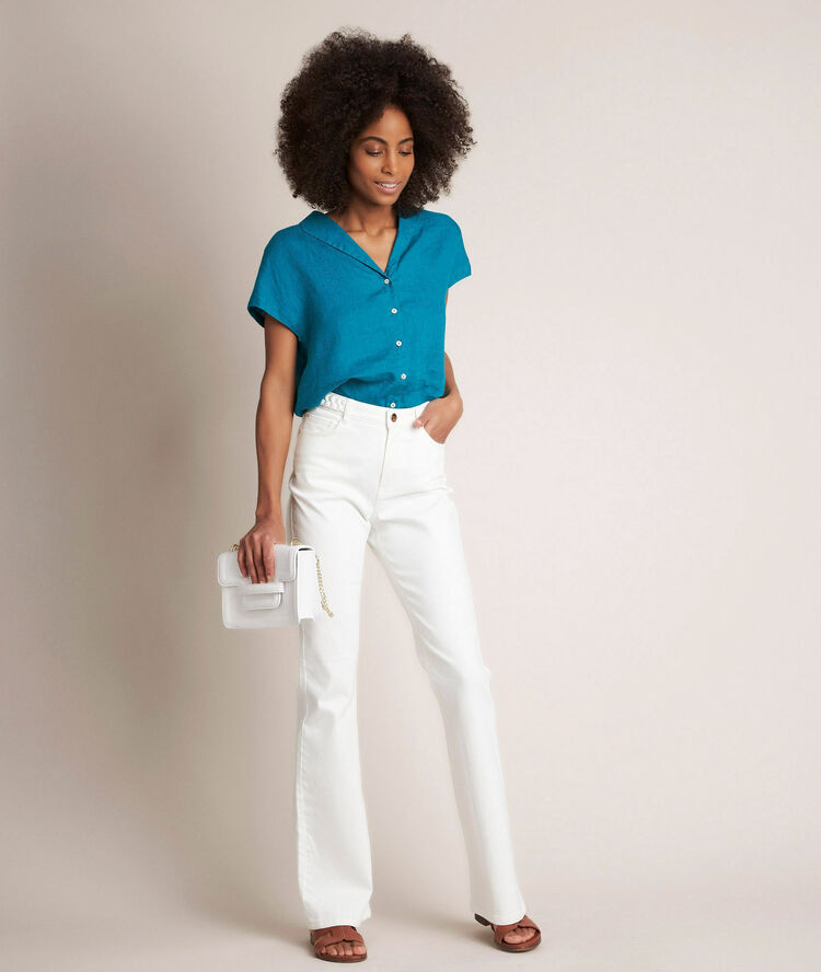 Leinen-top estelle t&uuml;rkis.