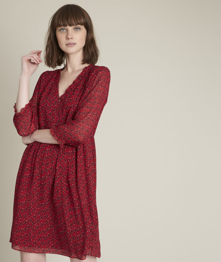 Robe imprim&eacute;e colombe fuchsia clair.