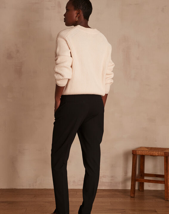 Pantalon noir cigarette microfibre Lara | 1-2-3 Pantalon noir cigarette microfibre Lara PhotoZ | 1-2-3