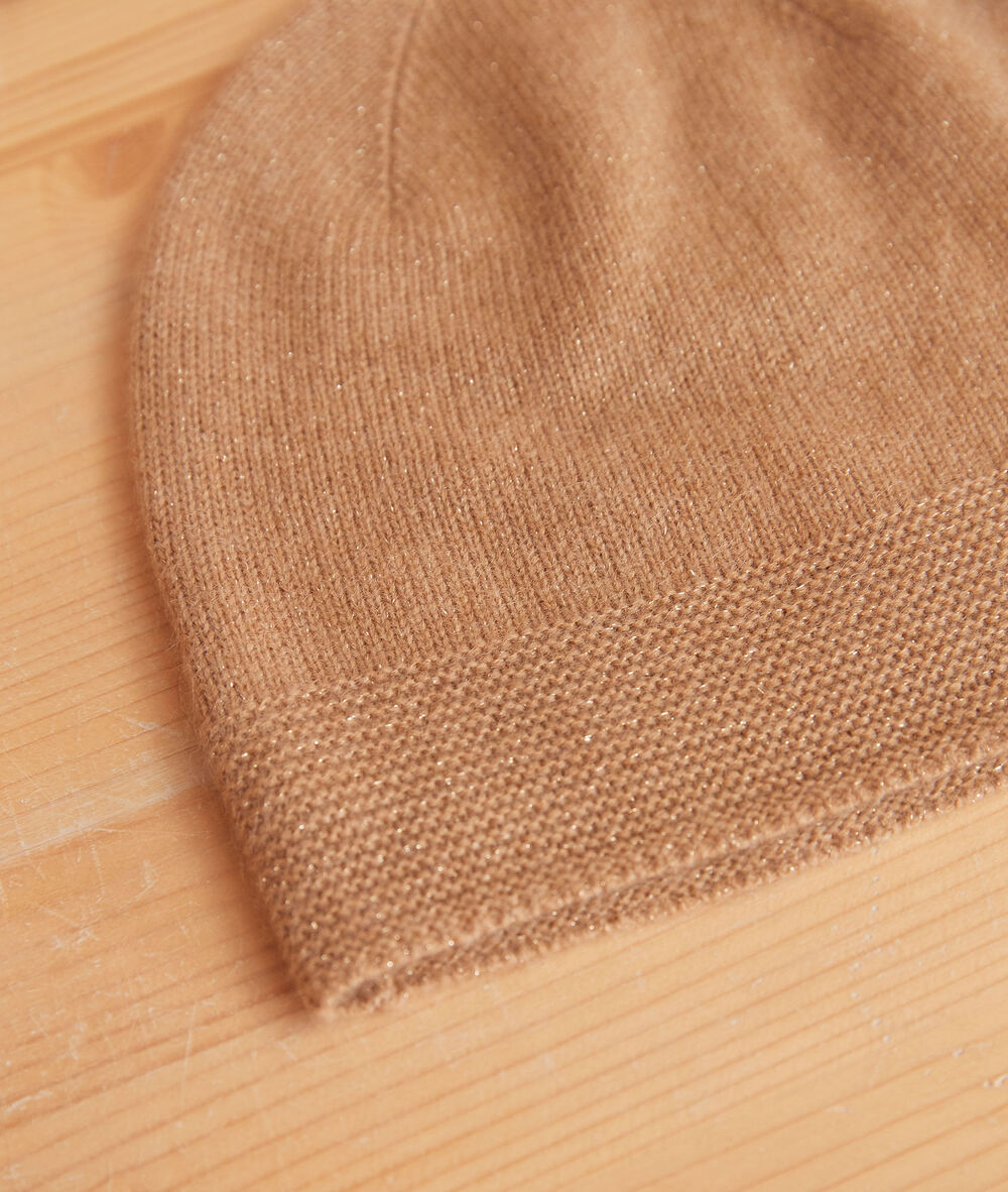 Bonnet en cachemire camel urbain camel clair.