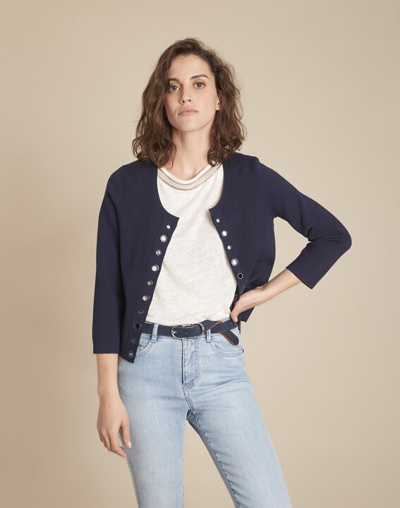 Gilet marine compact oeillets Abricotier | 1-2-3 Gilet marine compact oeillets Abricotier PhotoZ | 1-2-3