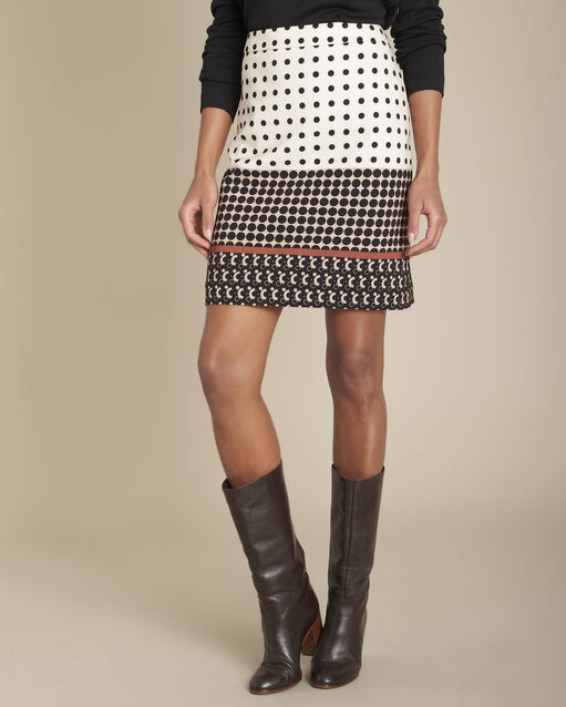 Rock gerader schnitt p&uuml;nktchenmuster kurtis camel.