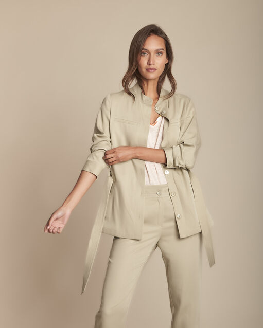 Soepel kaki vestje met knopen Birgit (2) - Maison 123