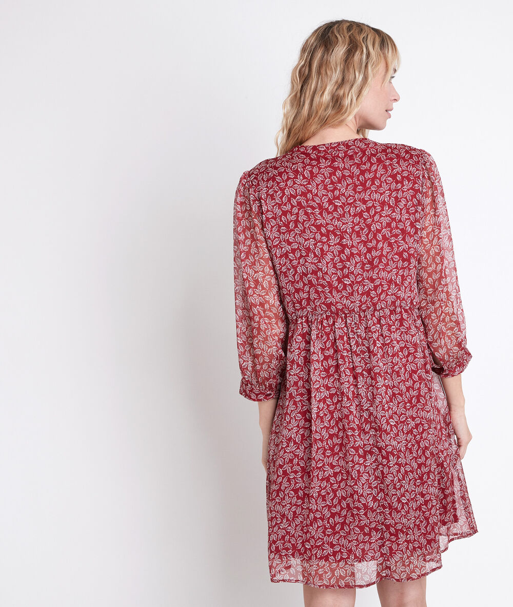 Robe rouge imprimé fleuri calypso bourgogne.