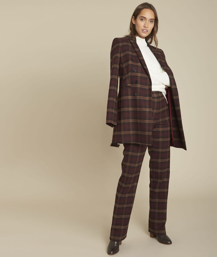 Veste à carreaux merlot bernie bordeaux.