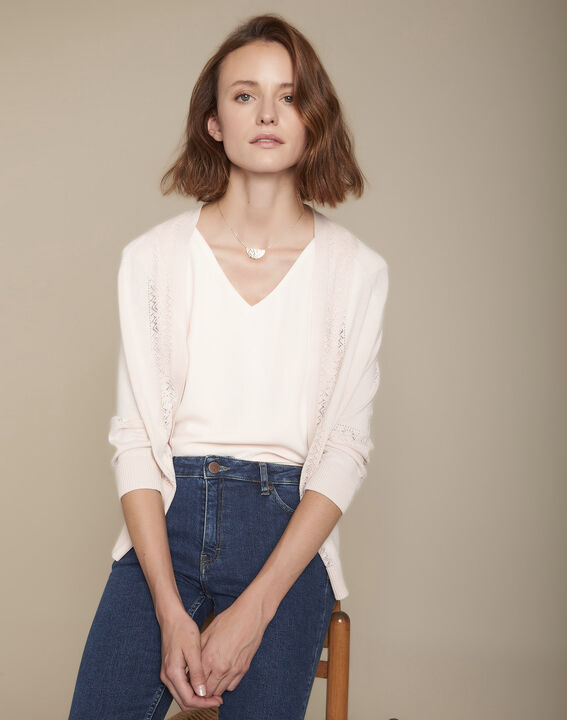 Cardigan nude ajouré Foly | 1-2-3 Cardigan nude ajouré Foly PhotoZ | 1-2-3