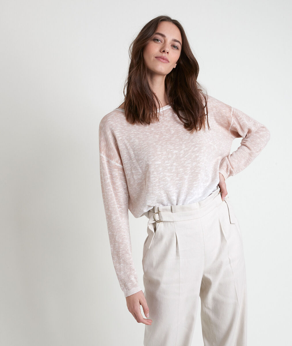 Orangefarbener Pullover mit Lurex-Details Ava | 1-2-3 Orangefarbener Pullover mit Lurex-Details Ava PhotoZ | 1-2-3
