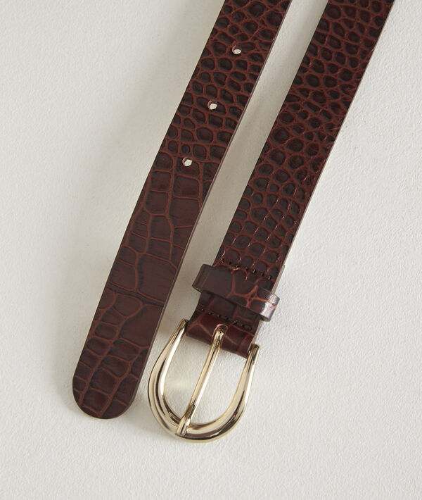 Ceinture en cuir croco ébène Karine | 1-2-3 Ceinture en cuir croco ébène Karine PhotoZ | 1-2-3