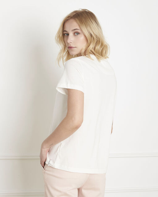Tee-shirt écru imprimé parmante ecru.