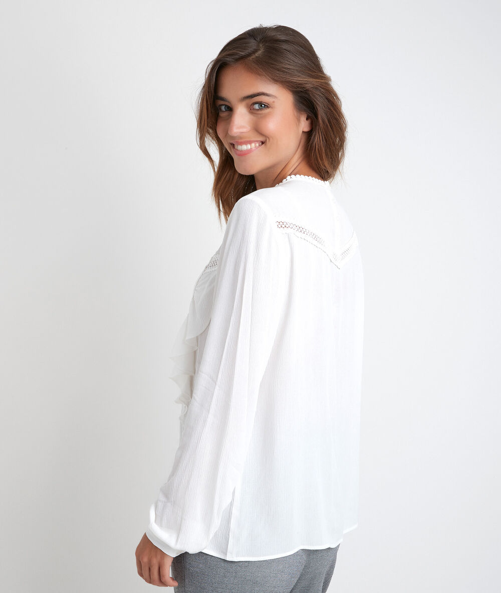 Kanten blouse jasmine ecru.