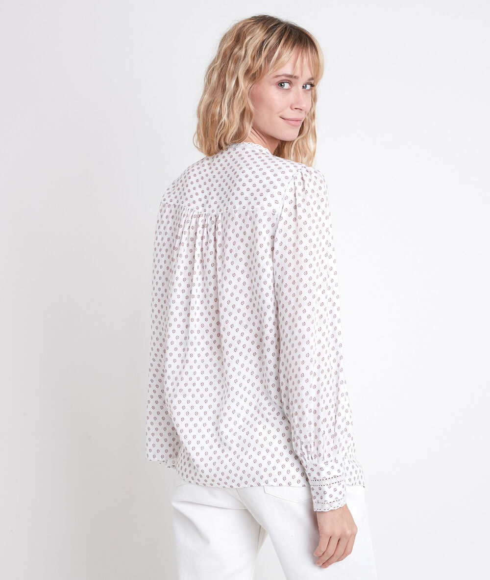 Blouse écrue imprimée tomy ecru.