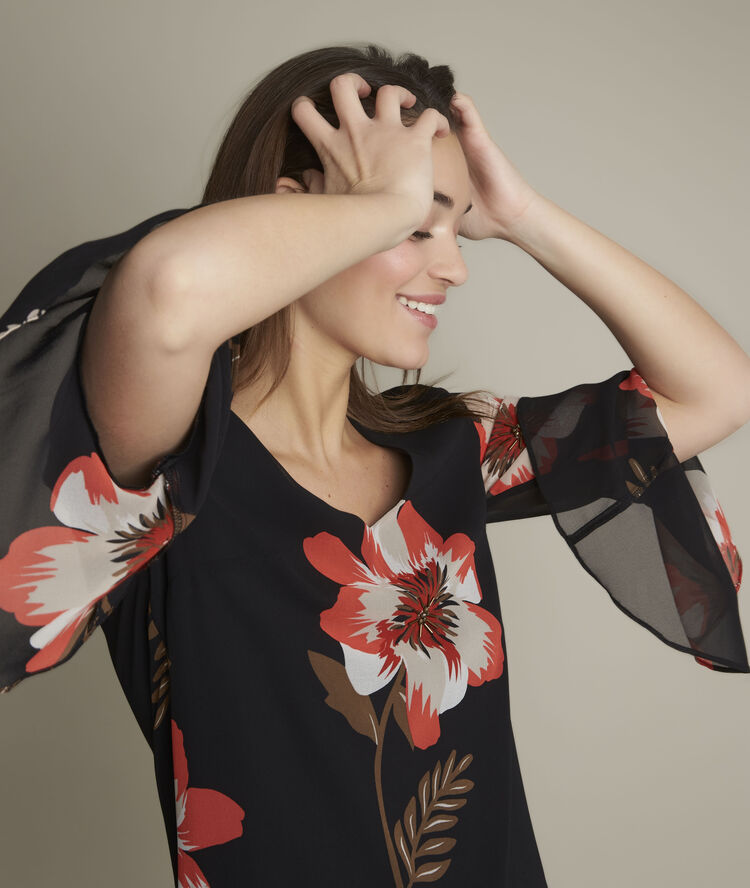 Robe imprim&eacute;e astrid noir.