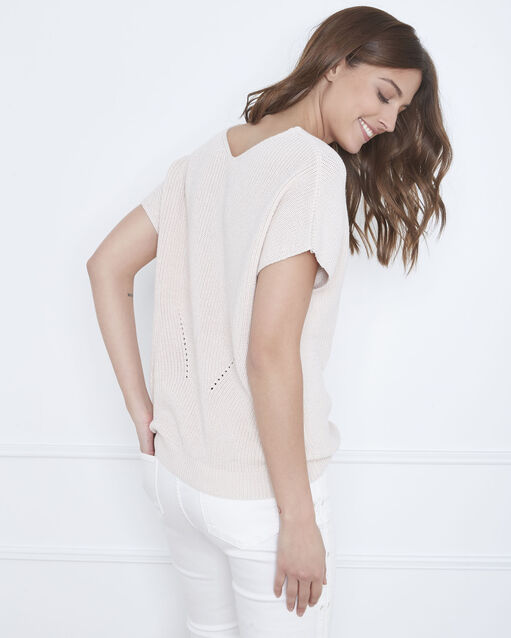 Pull poudre maille ajourée annecy poudre.
