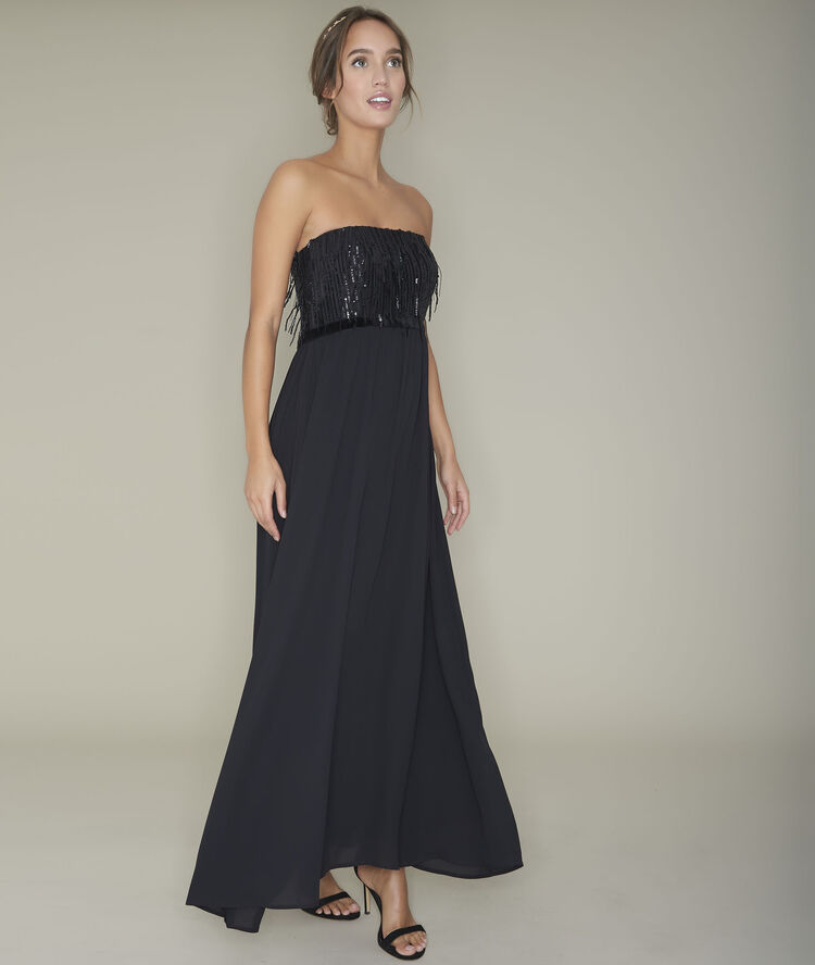 Bustierjurk met parels resa noir.