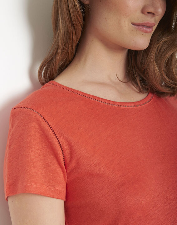 Tee-shirt orange jour échelle en lin Pin | 1-2-3 Tee-shirt orange jour échelle en lin Pin PhotoZ | 1-2-3