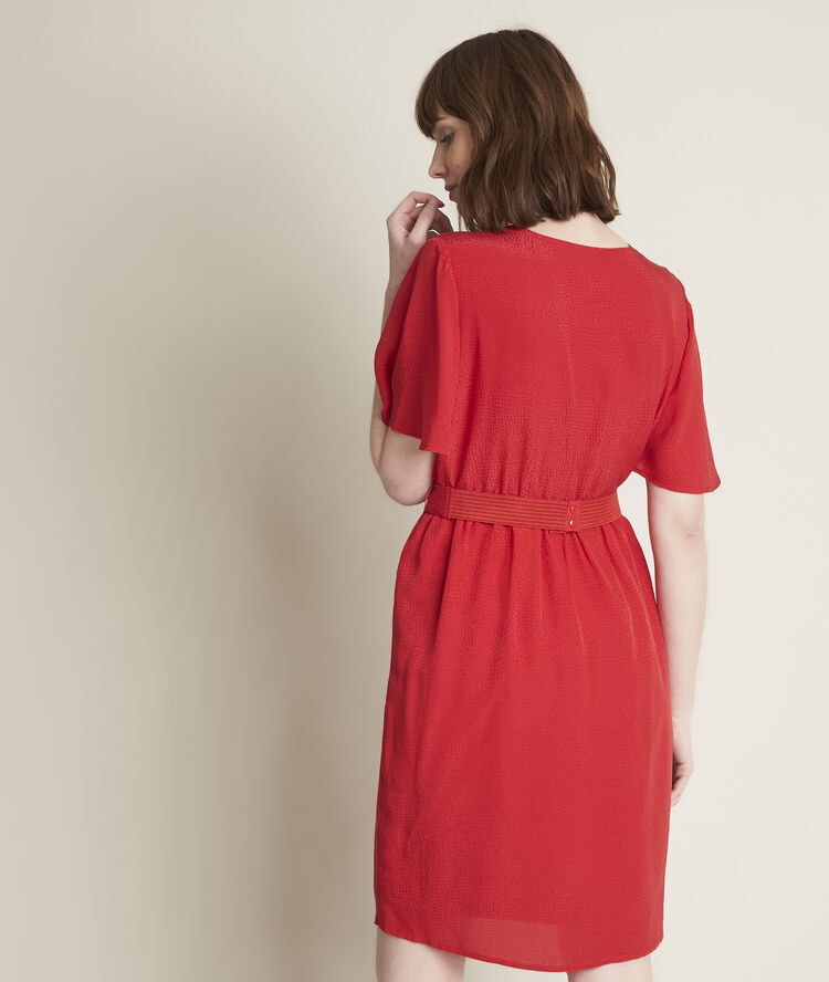 Robe en soie jacquard carly corail.