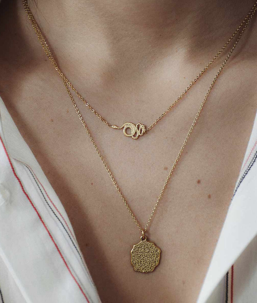 Collier serpent or bijoux l&eacute;one.