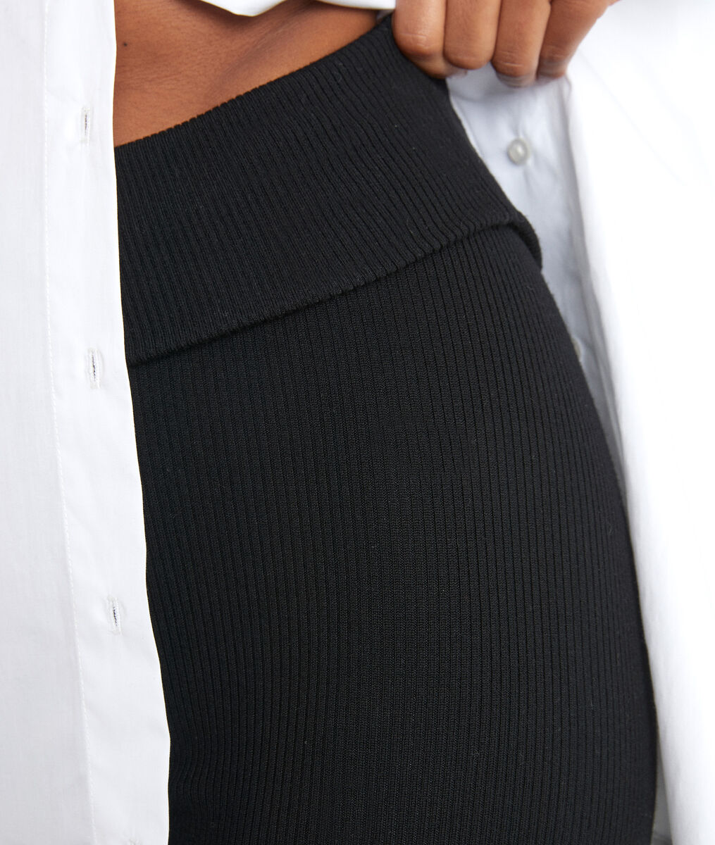 Zwarte broek van wollen ribstof in leggingmodel Theo | 1-2-3 Zwarte broek van wollen ribstof in leggingmodel Theo PhotoZ | 1-2-3