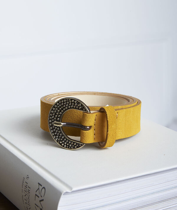 Amberkleurige riem van leer met siergesp Armony | 1-2-3 Amberkleurige riem van leer met siergesp Armony PhotoZ | 1-2-3
