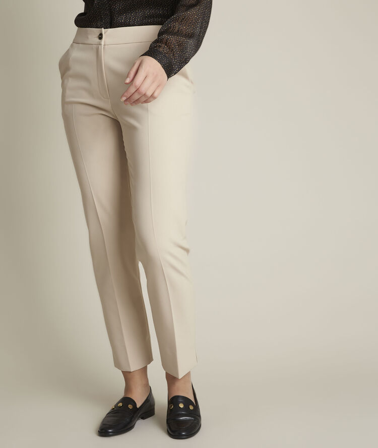 Pantalon microfibre beige suzanne greige.