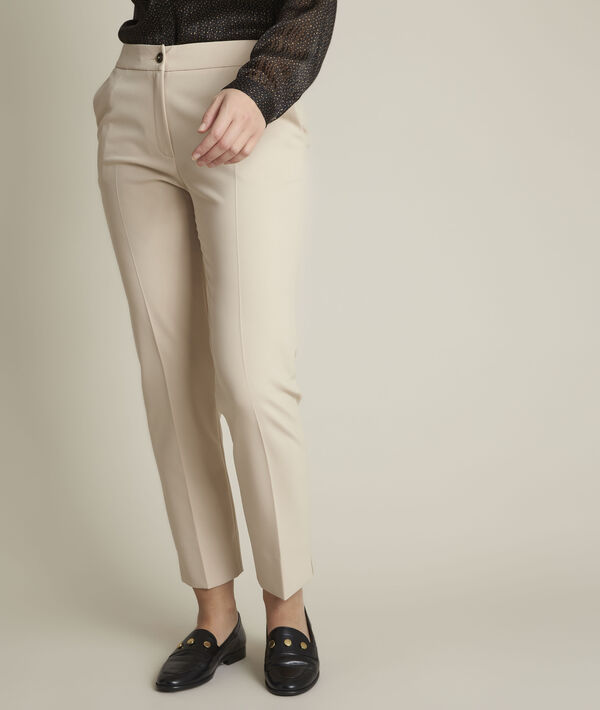 Pantalon microfibre beige Suzanne | 1-2-3 Pantalon microfibre beige Suzanne PhotoZ | 1-2-3