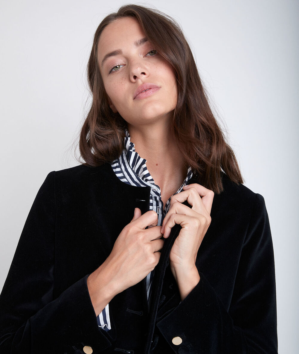 Veste en velours tania noir.