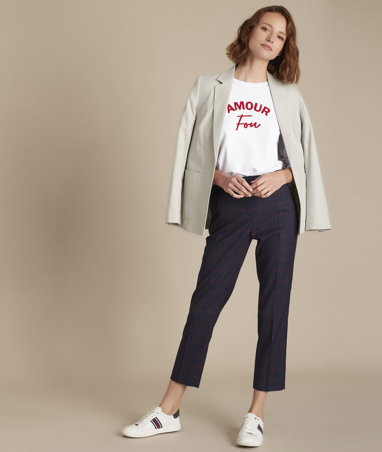 Sweater met opschrift chamade blanc.