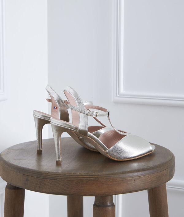 Offene goldene Ledersandalen Yvana | 1-2-3 Offene goldene Ledersandalen Yvana PhotoZ | 1-2-3