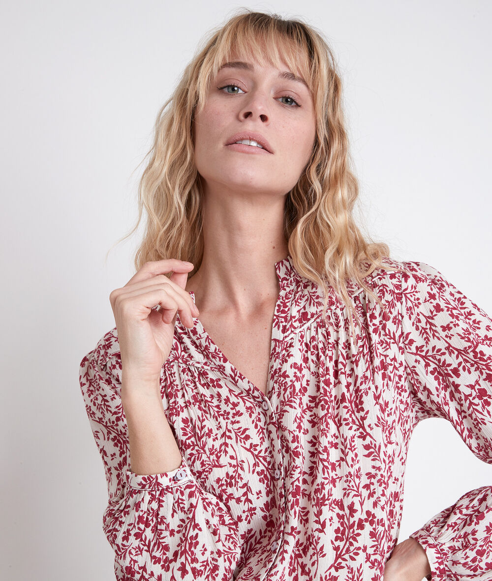 Blouse imprimé fleuri taly ecru.