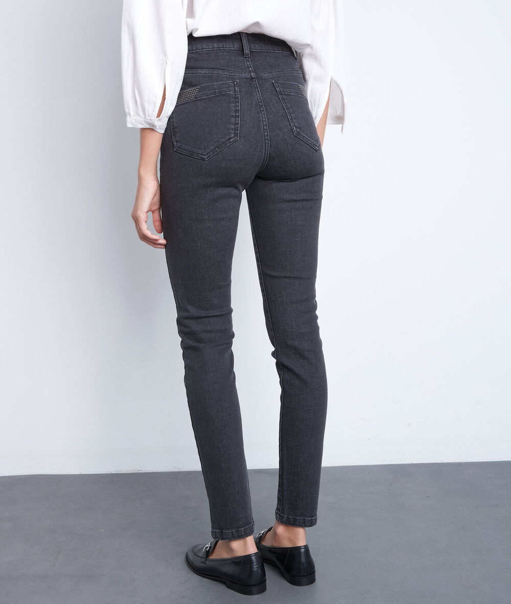 Grijze jeans naty met schitterende details gris fonce.