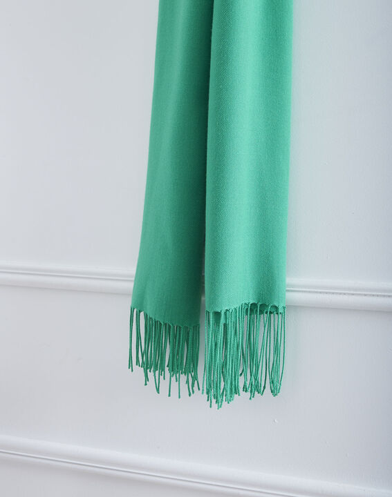 Foulard vert à franges Fossette | 1-2-3 Foulard vert à franges Fossette PhotoZ | 1-2-3