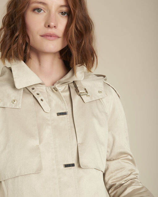 Trench à capuche beige quesia beige.