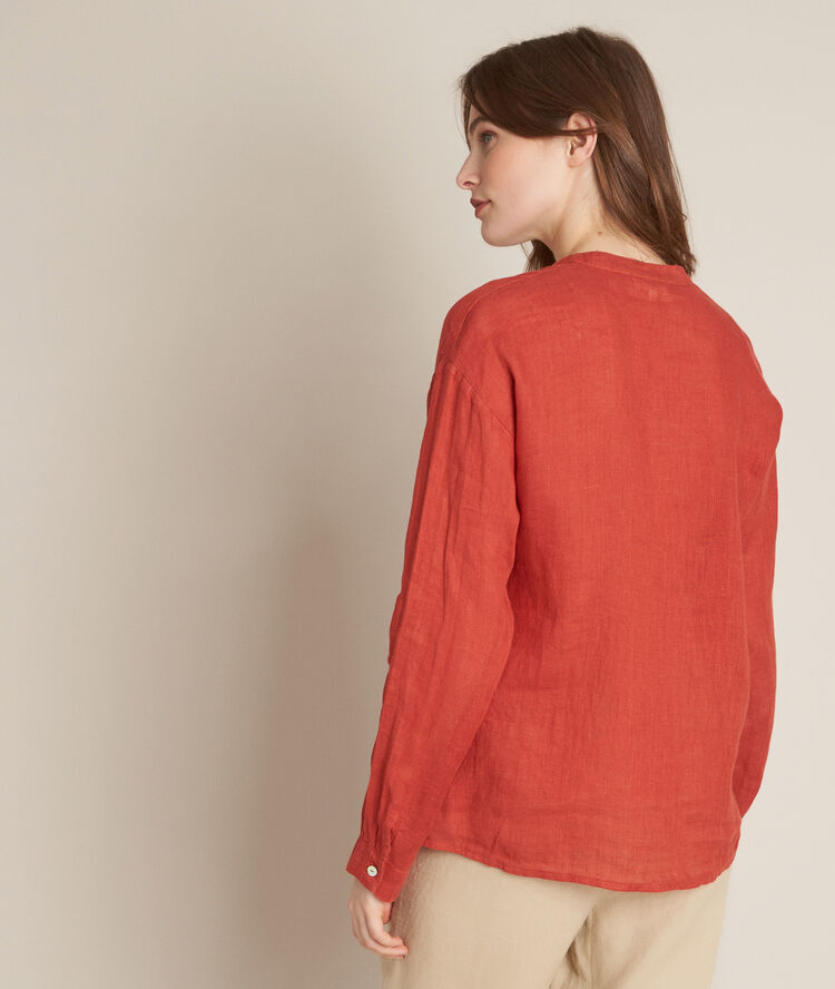 Chemise en lin brique emeline tomette.