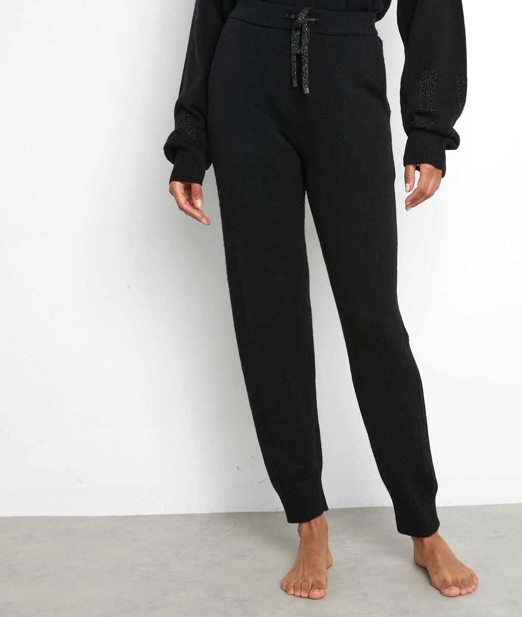 Pantalon en maille noir Tosca | 1-2-3 Pantalon en maille noir Tosca PhotoZ | 1-2-3