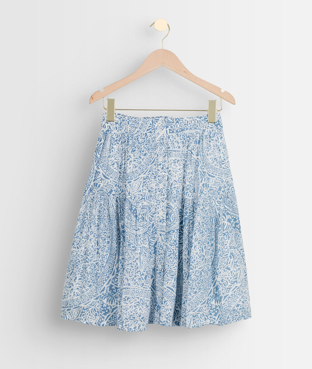 Jupe imprimée bleue edith ecru.