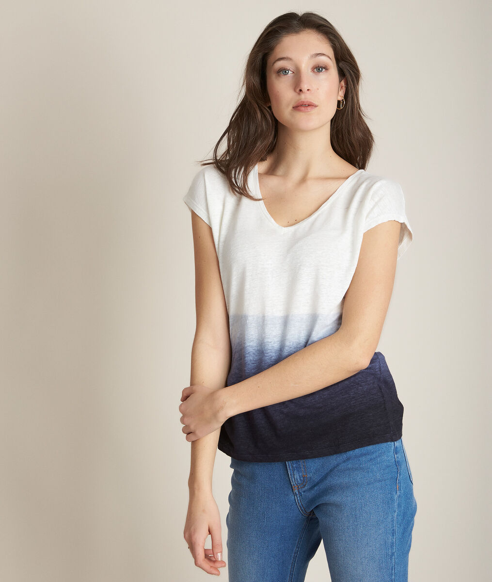 Tee-shirt en lin tye and dye Ruban | 1-2-3 Tee-shirt en lin tye and dye Ruban PhotoZ | 1-2-3