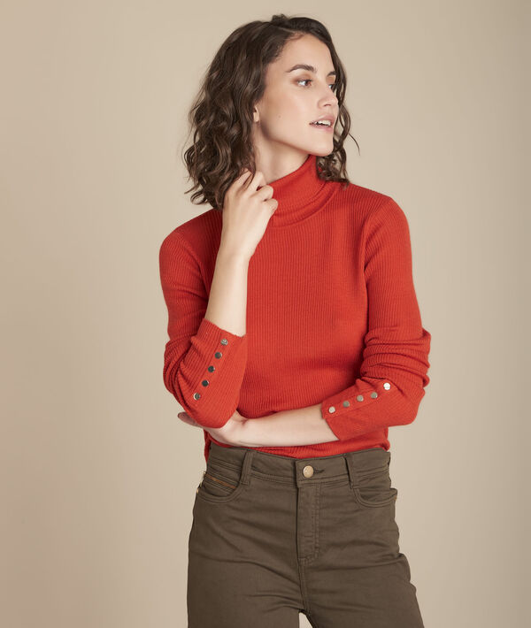 Pull côtelé col roulé tomette Florale | 1-2-3 Pull côtelé col roulé tomette Florale PhotoZ | 1-2-3
