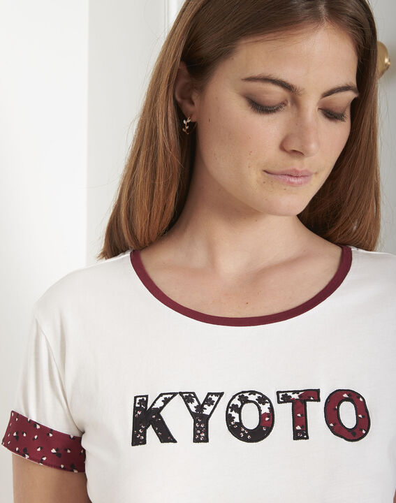 Tee-shirt écru imprimé Kyoto Pan | 1-2-3 Tee-shirt écru imprimé Kyoto Pan PhotoZ | 1-2-3