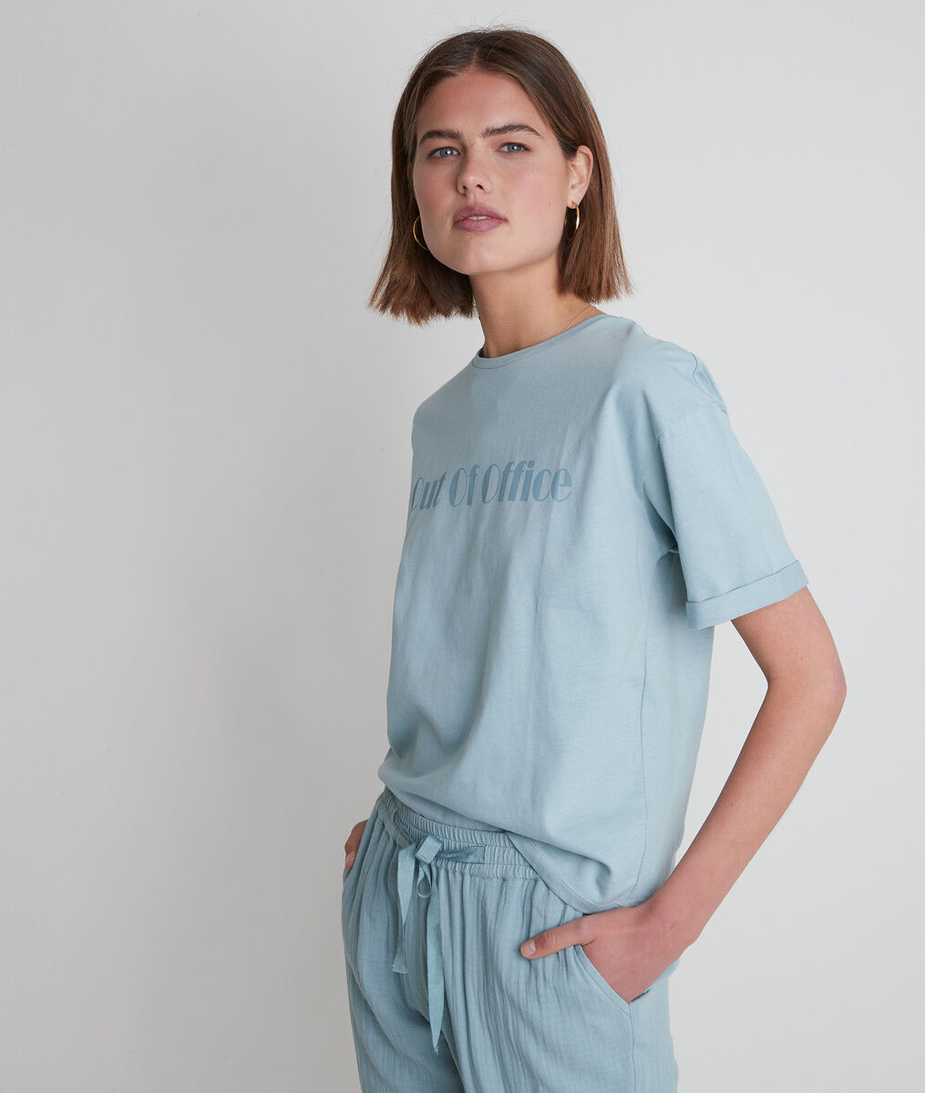 Tee-shirt en coton céladon Icocoon | 1-2-3 Tee-shirt en coton céladon Icocoon PhotoZ | 1-2-3