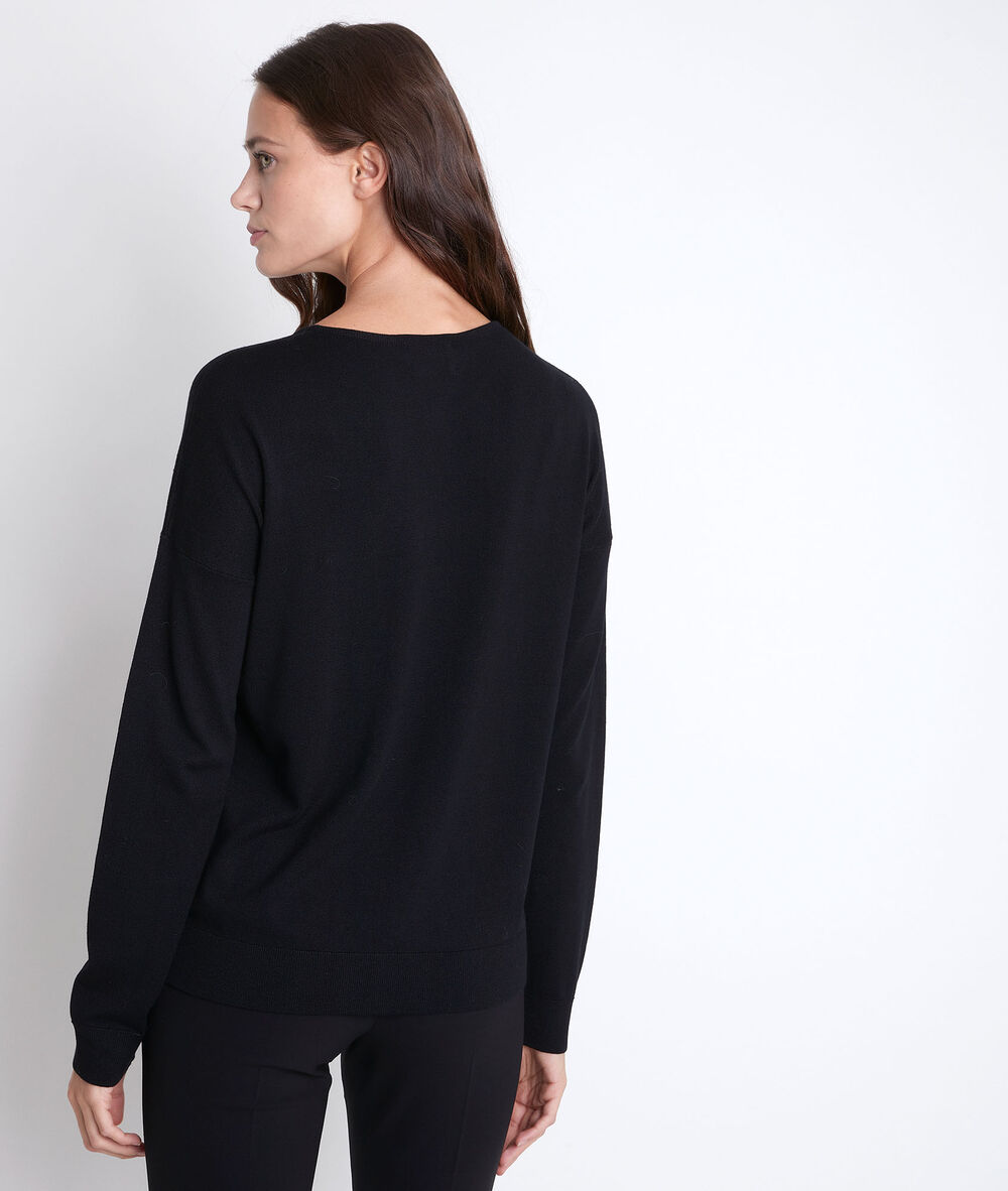 Pull rayé sequins ryad noir.