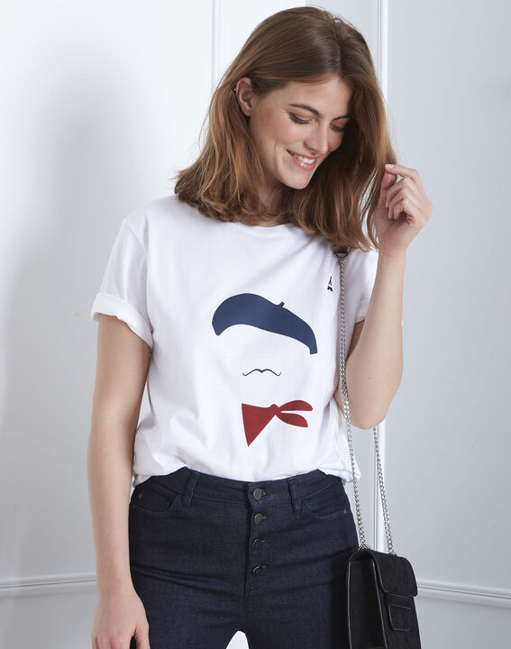 Tee-shirt écru imprimé Palo Maison FT | 1-2-3 Tee-shirt écru imprimé Palo Maison FT PhotoZ | 1-2-3