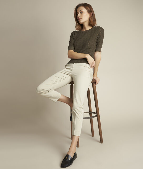 Pantalon cigarette beige Rubis | 1-2-3 Pantalon cigarette beige Rubis PhotoZ | 1-2-3