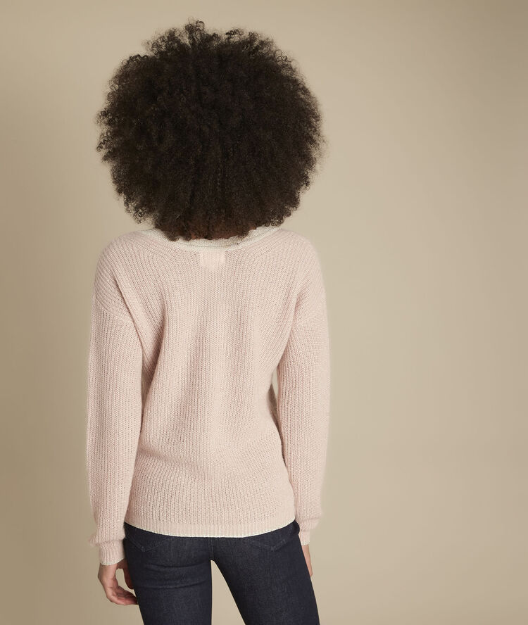 Pullover mit ausgefallenme kragen flamenco poudre.