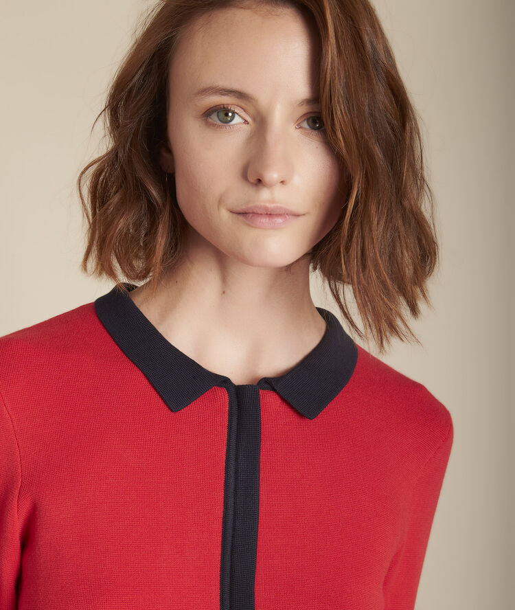 Pull rouge milano col polo formule grenade.