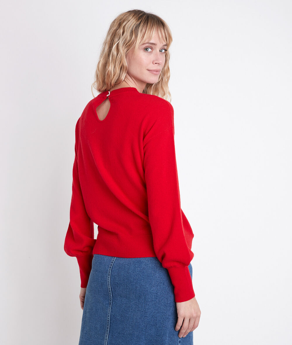 Pull en laine responsable turquoise alanis rouge.