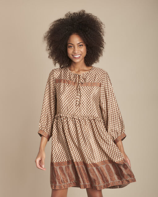 Robe acajou en soie mélangée imprimée Iroxy (1) - Maison 123