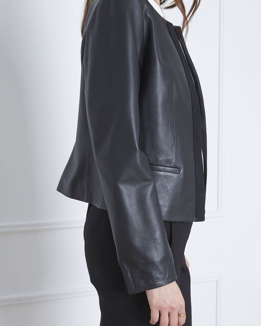 Veste noir cuir velours charme noir.