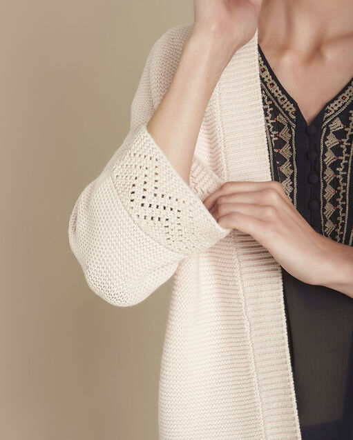 Gilet en maille poudre ficelle poudre.